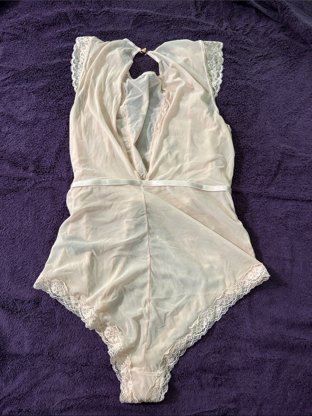 Delicate Lace One-Piece Bodysuit - Cream - Picture 3 of 3